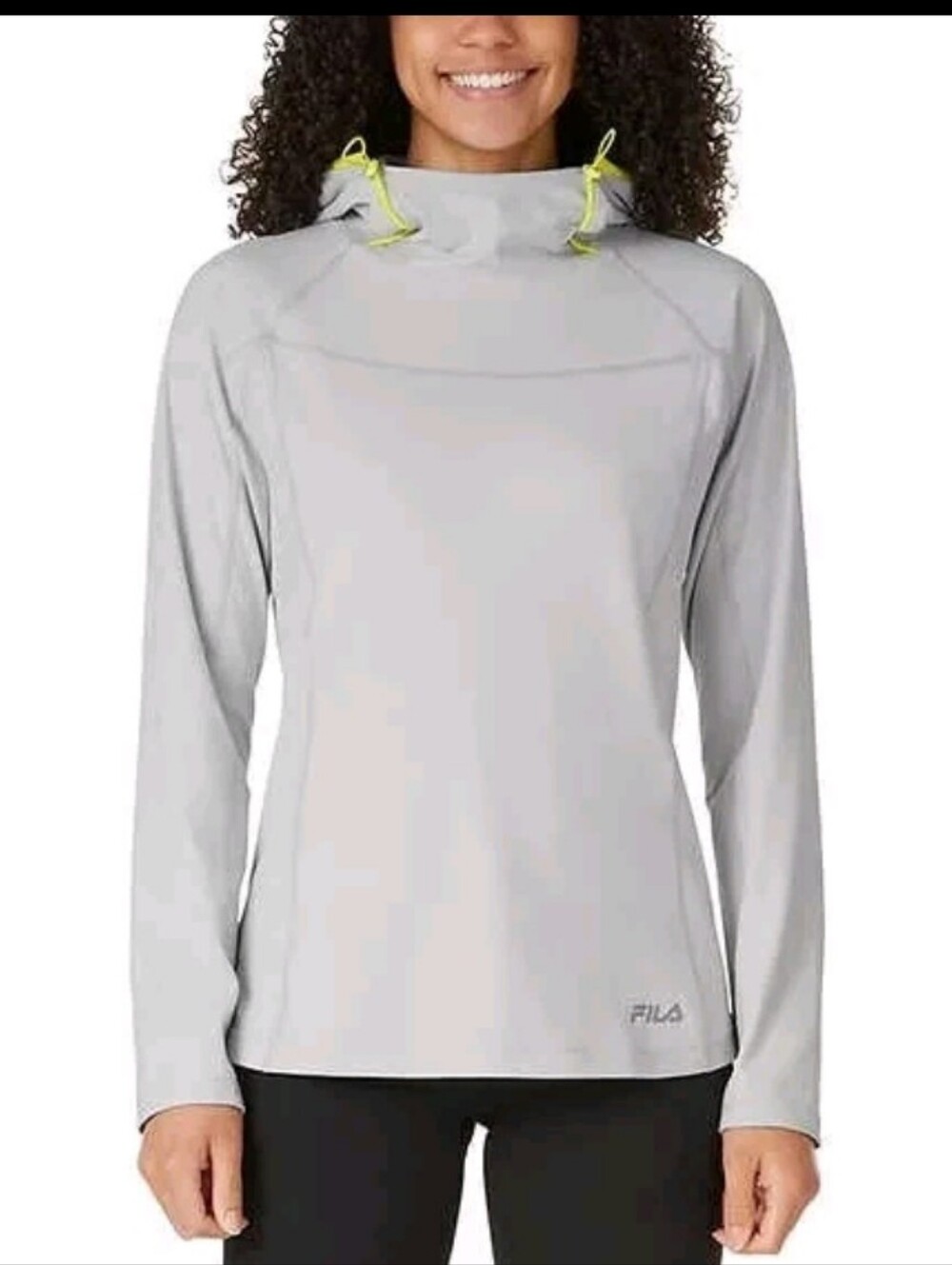FILA Ladies' Training thin Hoodie Funnel Neck light Gray xl running activewear